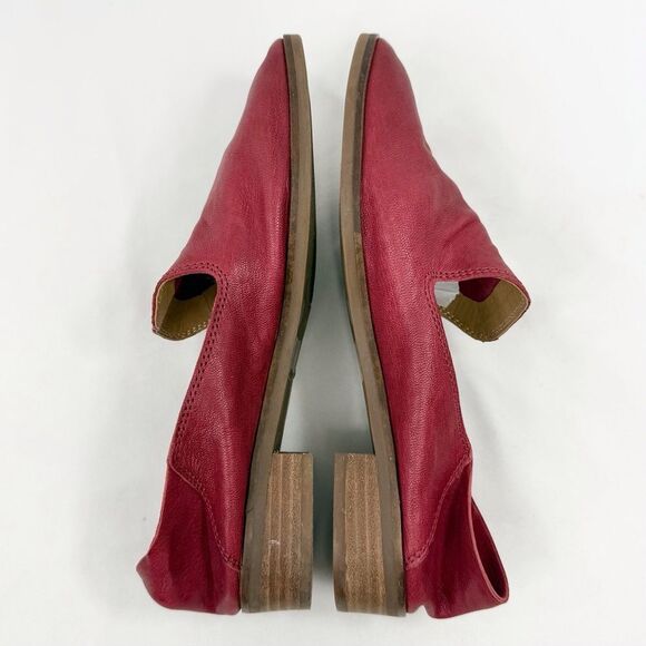 Lucky Brand Cahill Red Soft Structure Leather Slip On Low Heel Loafer Flats - Picture 6 of 15